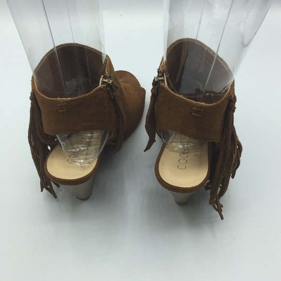 Coconuts by Matisse Tan Open Toe Booties Sz 9.5 - Picture 3 of 8